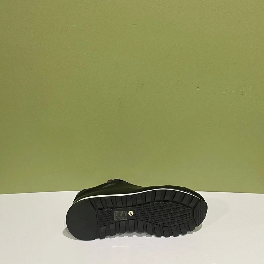Fennix italy shoes casual sneaker black leather calf/alligator size 8 - Picture 4 of 5